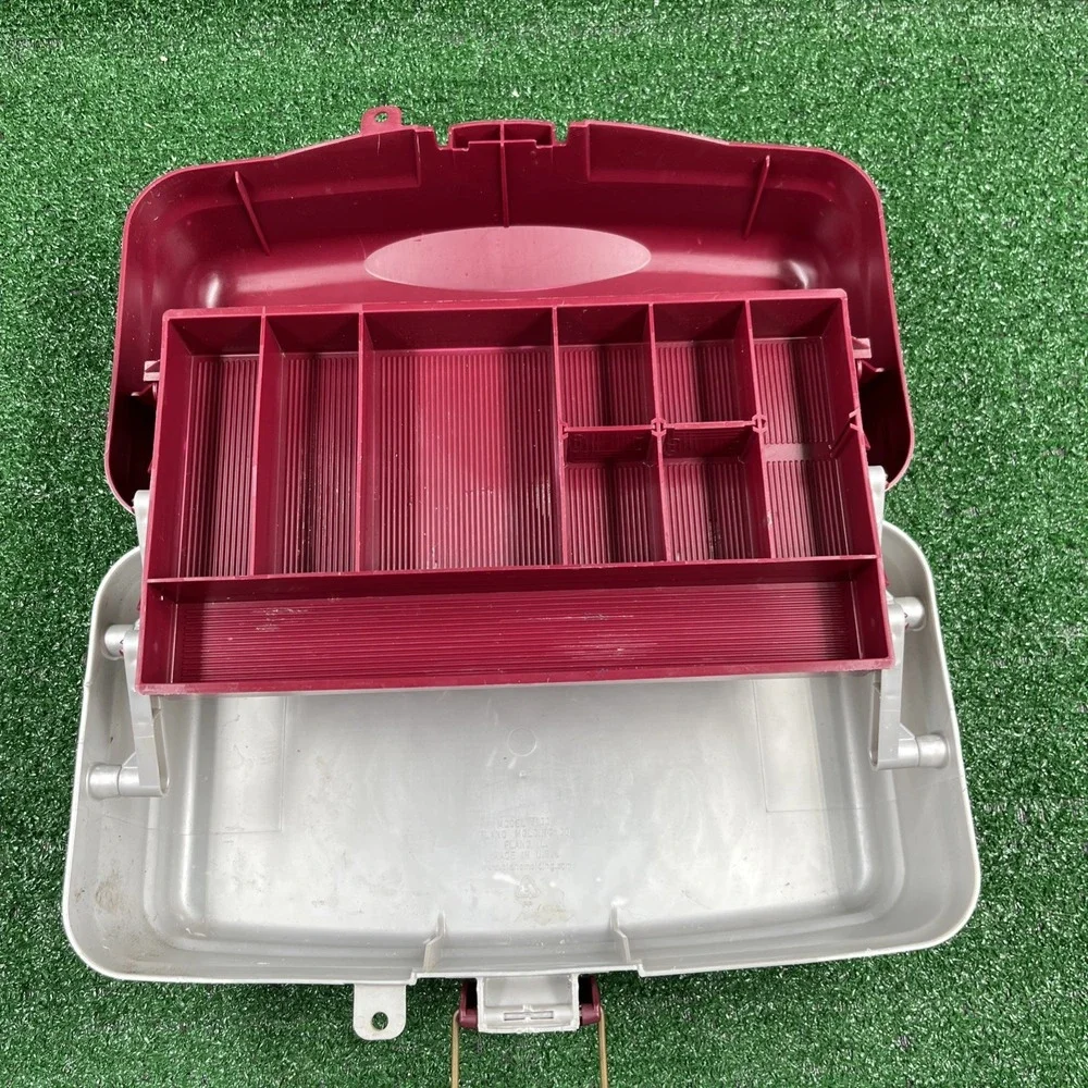 Plano‎ 1500 Tackle Box 1 Tray Made in USA Vintage Red Gray